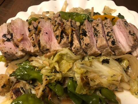 豚ブロックキャベツのハーブ蒸し焼き。No.362